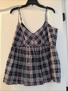 Club Monaco black Plaid Spaghetti Strap Camisole